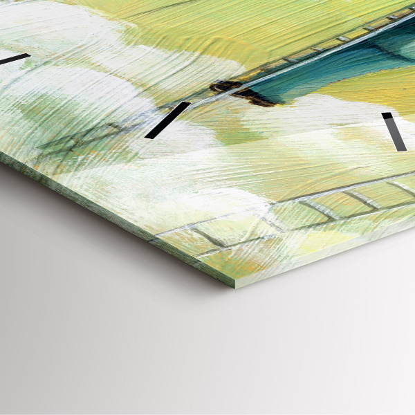 Pendule carrée en verre 'Les gens sur l''échelle'