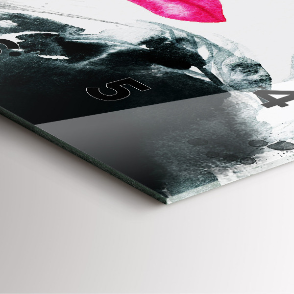 Pendule carrée en verre 'Portrait d''une femme aux lèvres rouges'