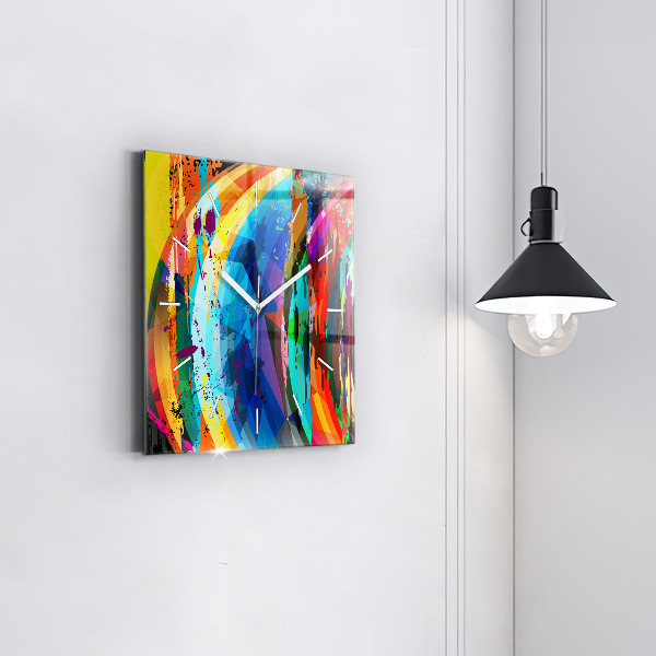 Pendule carrée en verre Contexte abstrait