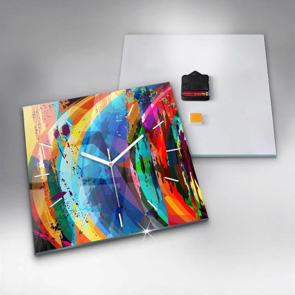 Pendule carrée en verre Contexte abstrait