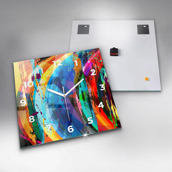 Pendule carrée en verre Contexte abstrait