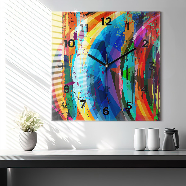 Pendule carrée en verre Contexte abstrait