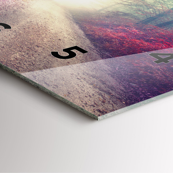 Pendule carrée en verre 'Route d''automne Forêt Brouillard'