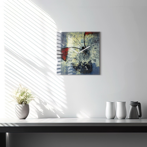 Pendule carrée en verre Papillon style vintage