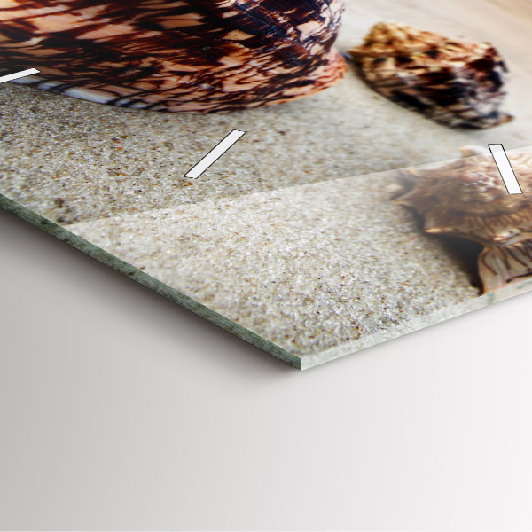 Horloge murale carrée Un coquillage sur la plage