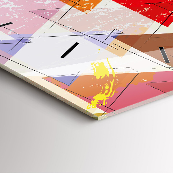 Pendule carrée en verre Triangles géométriques