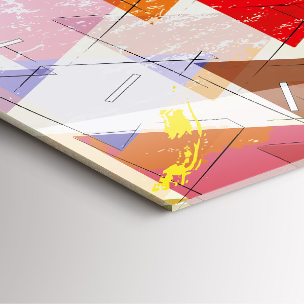 Pendule carrée en verre Triangles géométriques