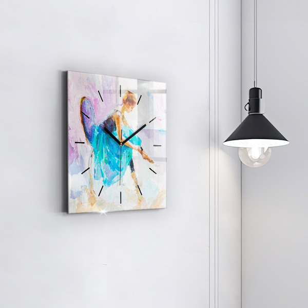 Pendule carrée en verre Préparation de la ballerine