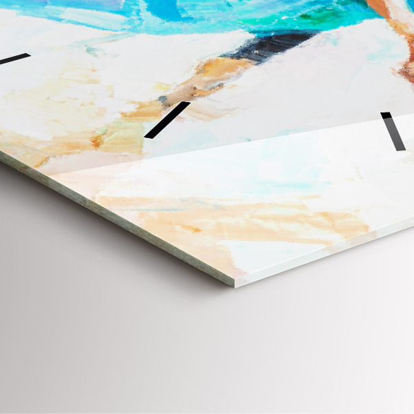 Pendule carrée en verre Préparation de la ballerine