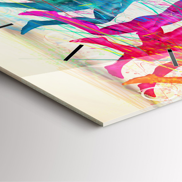 Pendule carrée en verre Des gens colorés