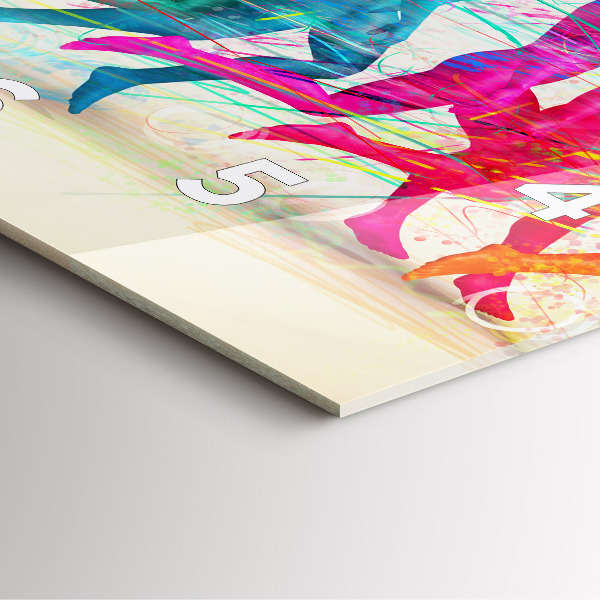 Pendule carrée en verre Des gens colorés