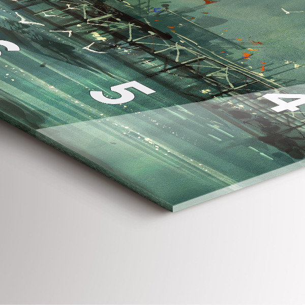 Pendule carrée en verre Village de pêcheurs