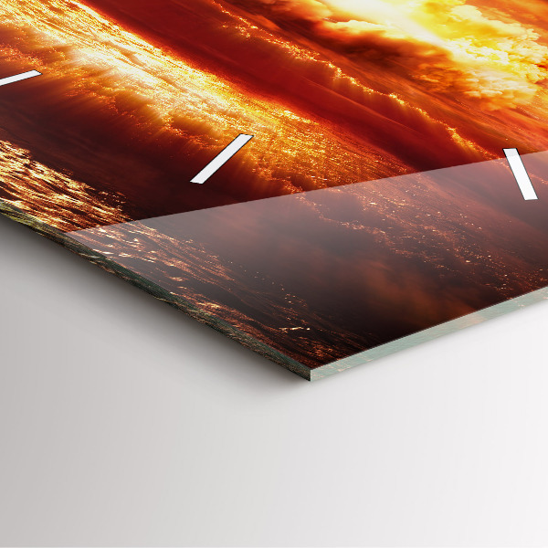 Pendule carrée en verre 'Explosion d''une bombe atomique'