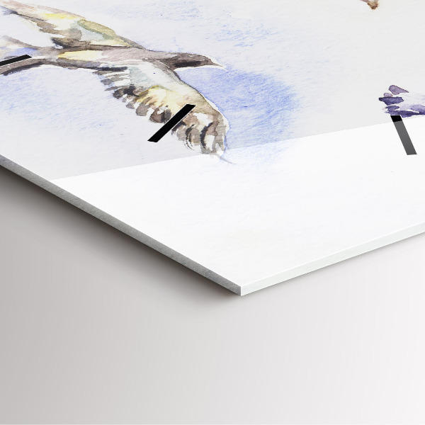 Pendule carrée en verre Oiseaux en vol