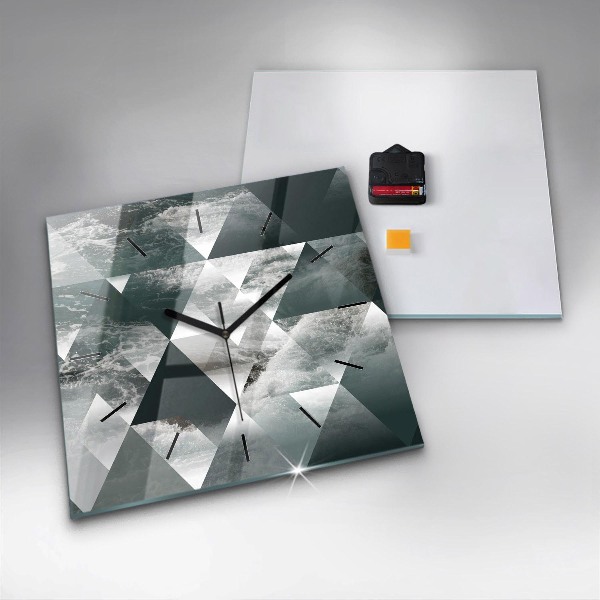 Pendule carrée en verre Vagues de la mer abstraites