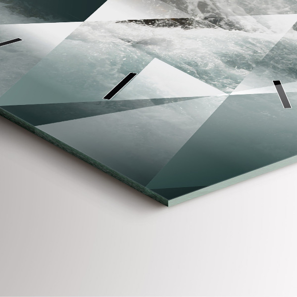 Pendule carrée en verre Vagues de la mer abstraites