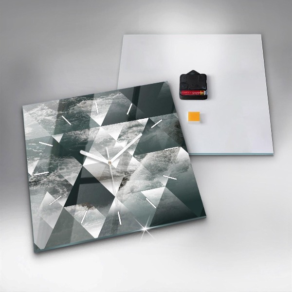 Pendule carrée en verre Vagues de la mer abstraites