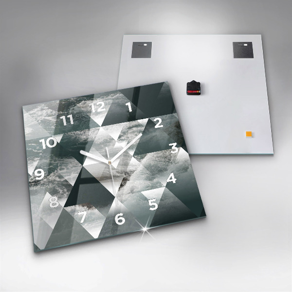 Pendule carrée en verre Vagues de la mer abstraites