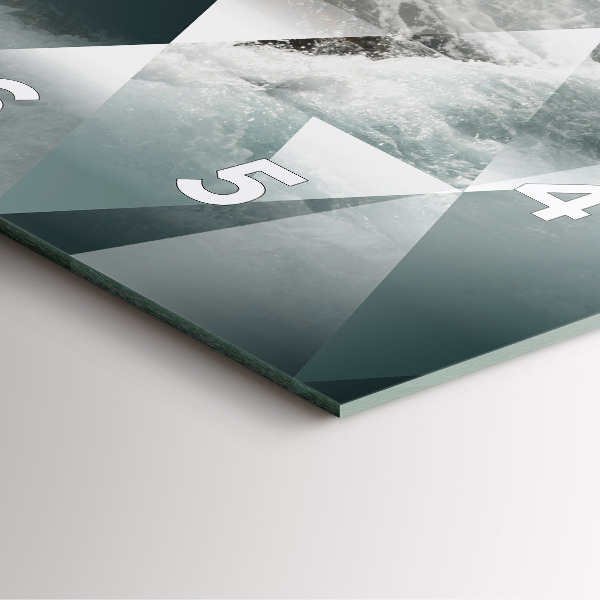 Pendule carrée en verre Vagues de la mer abstraites