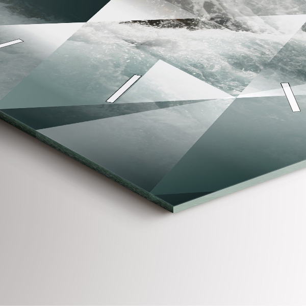 Pendule carrée en verre Vagues de la mer abstraites