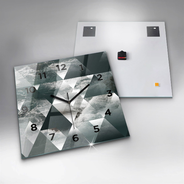 Pendule carrée en verre Vagues de la mer abstraites