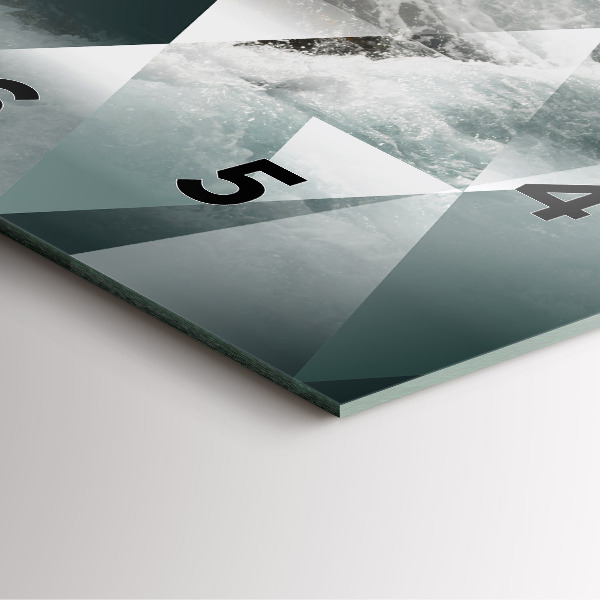 Pendule carrée en verre Vagues de la mer abstraites