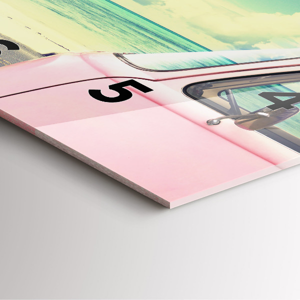 Pendule carrée en verre Voiture avec planche de surf