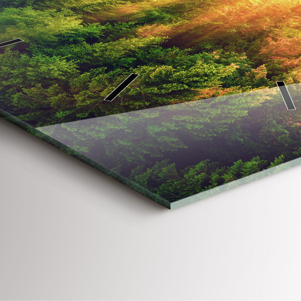 Pendule carrée en verre Coucher de soleil sur les collines