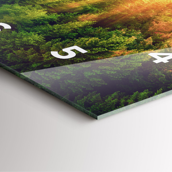 Pendule carrée en verre Coucher de soleil sur les collines