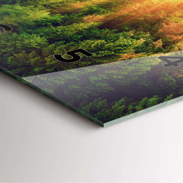 Pendule carrée en verre Coucher de soleil sur les collines