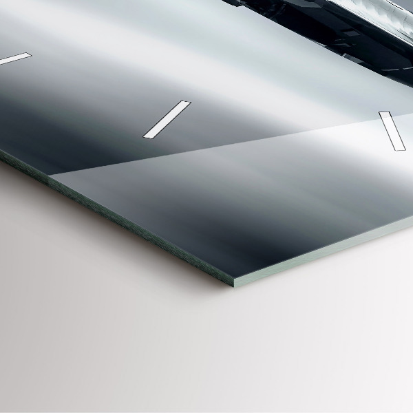 Pendule carrée en verre Avion militaire en vol