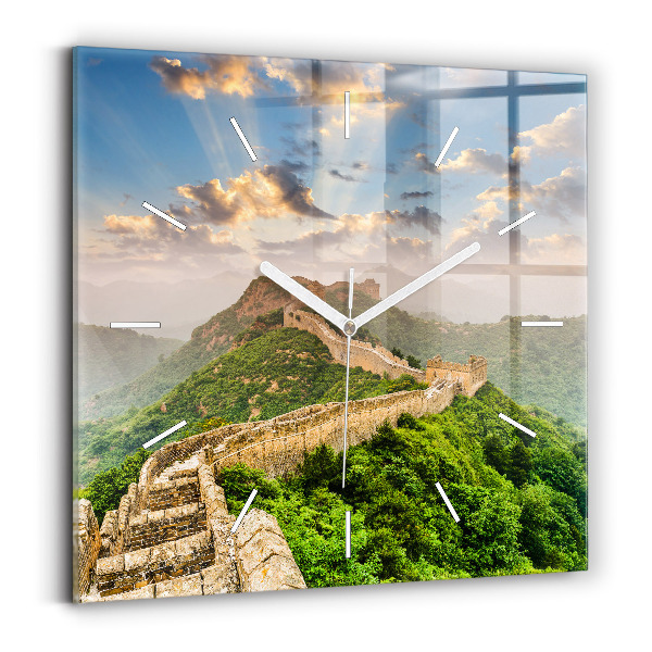 Pendule carrée en verre La Grande Muraille de Chine