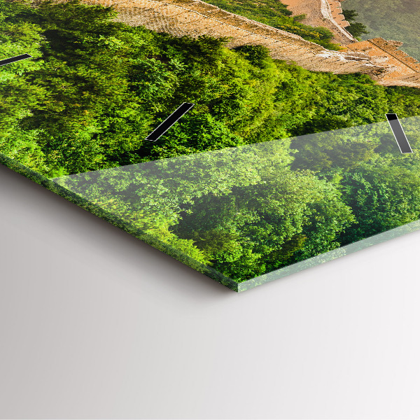 Pendule carrée en verre La Grande Muraille de Chine