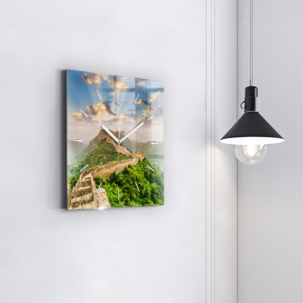 Pendule carrée en verre La Grande Muraille de Chine