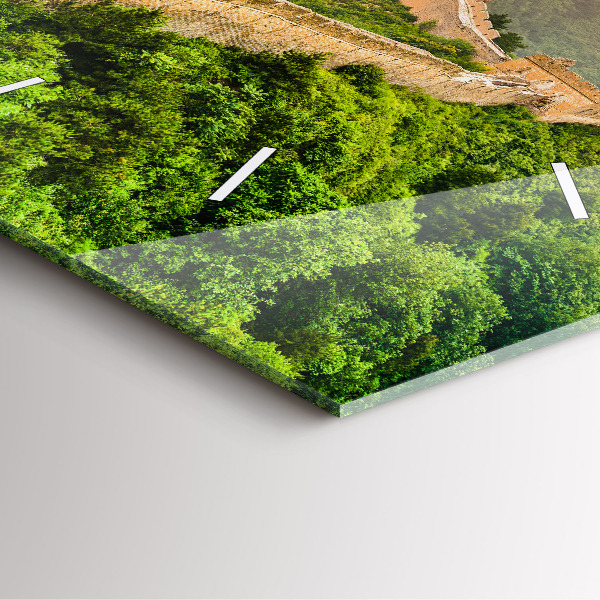 Pendule carrée en verre La Grande Muraille de Chine