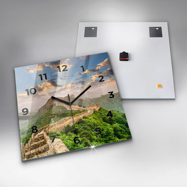 Pendule carrée en verre La Grande Muraille de Chine