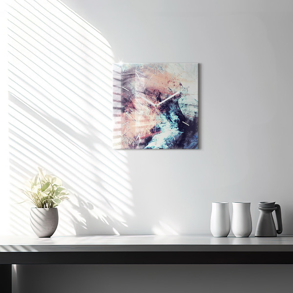 Pendule carrée en verre Peinture abstraite