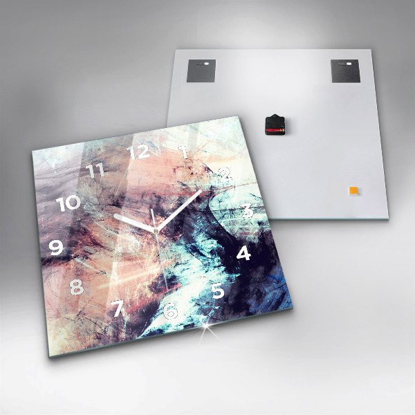 Pendule carrée en verre Peinture abstraite