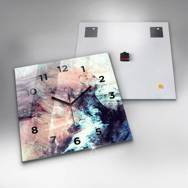 Pendule carrée en verre Peinture abstraite