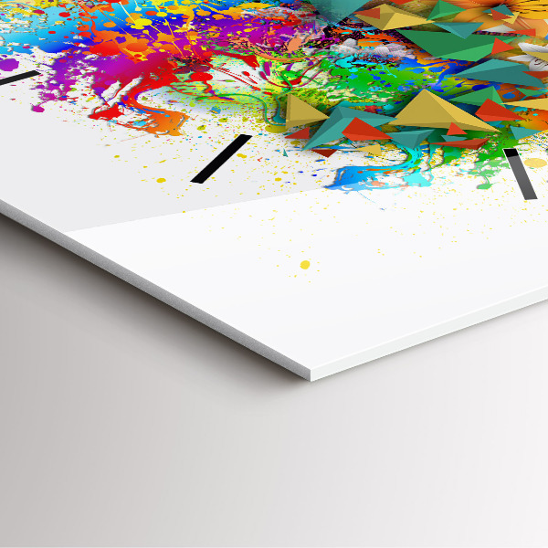 Pendule carrée en verre Harmonie florale avec des papillons