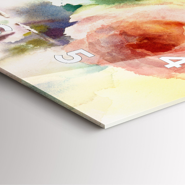 Pendule carrée en verre Aquarelle de roses dans un vase