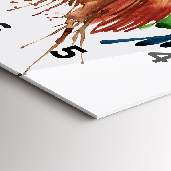 Pendule carrée en verre Coq coloré