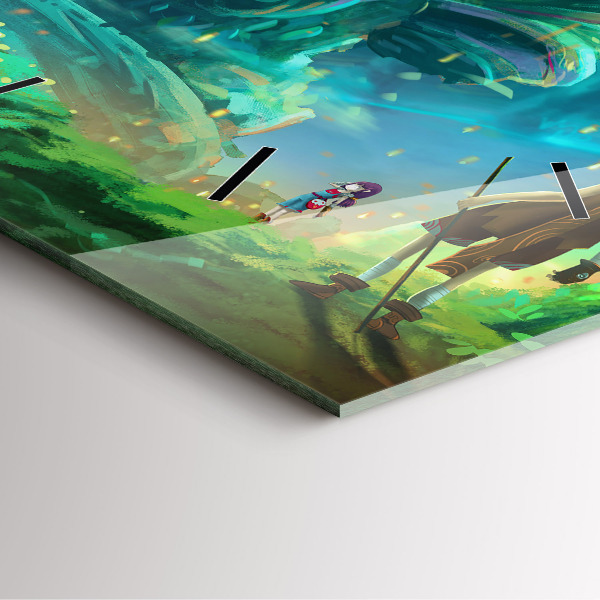 Pendule carrée en verre Enfants dans la forêt