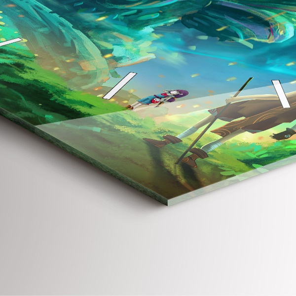 Pendule carrée en verre Enfants dans la forêt