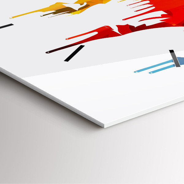 Pendule carrée en verre Éléphant peint en couleurs