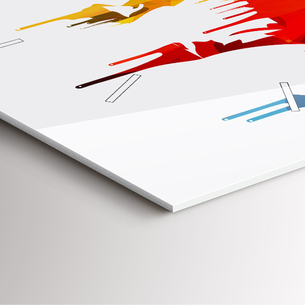 Pendule carrée en verre Éléphant peint en couleurs