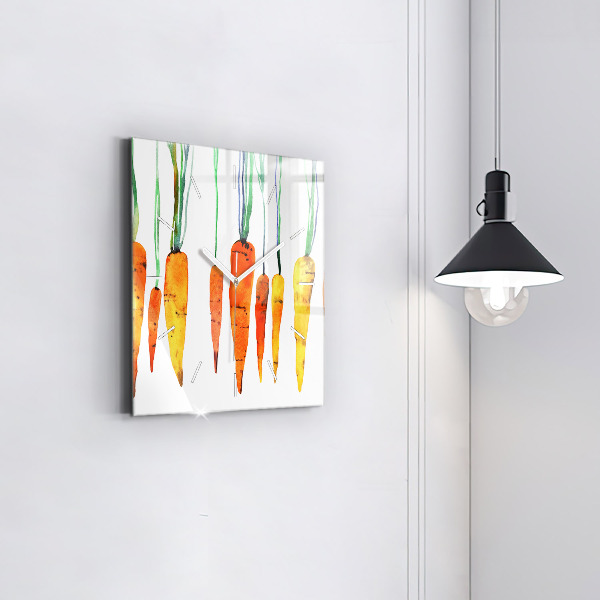 Pendule carrée en verre Illustration de carotte