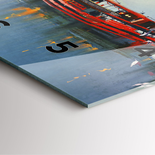 Pendule carrée en verre Bateau de pêche au port