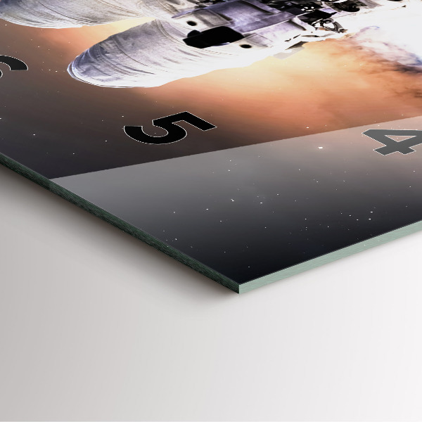 Pendule carrée en verre 'Astronaute dans l''espace'