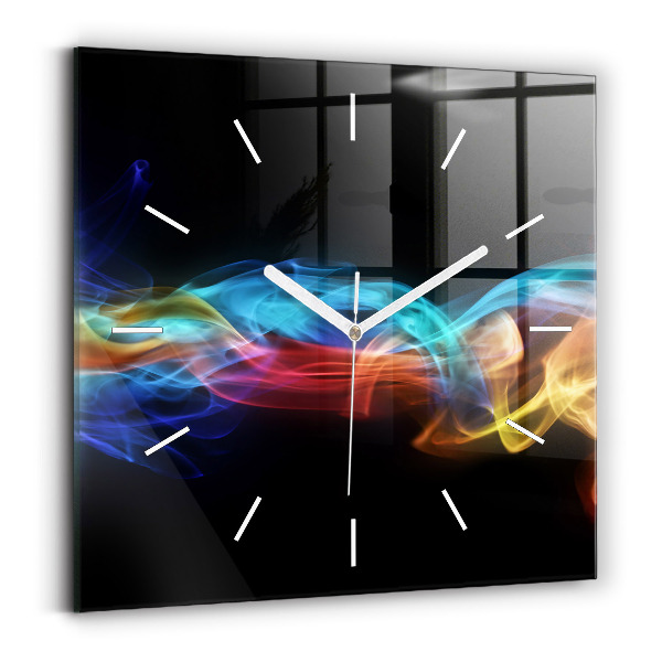 Horloge murale carrée Lignes colorées abstraites